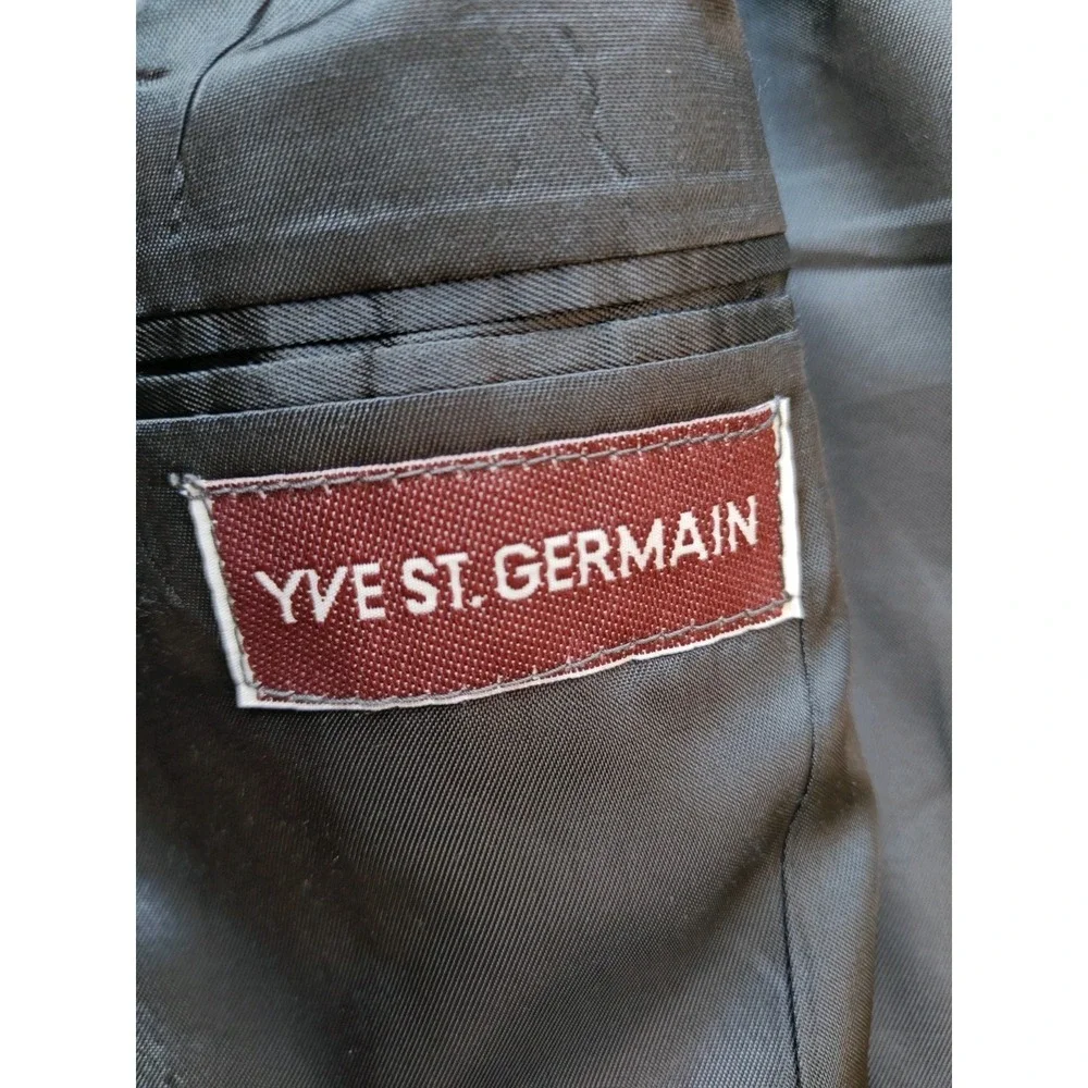 Yves St Germain Mens Wool Sports Coat 42L Blue Brown 3 Button Blazer France